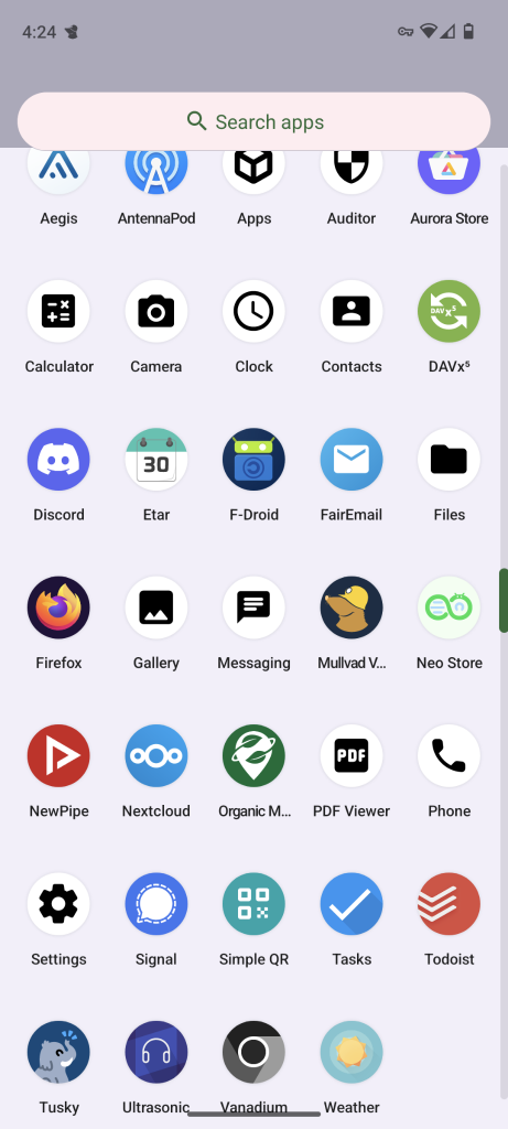 a list of apps installed on my phone